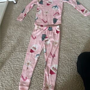 Carter's Pink Pajama Set with Santa and Candy Cane Design